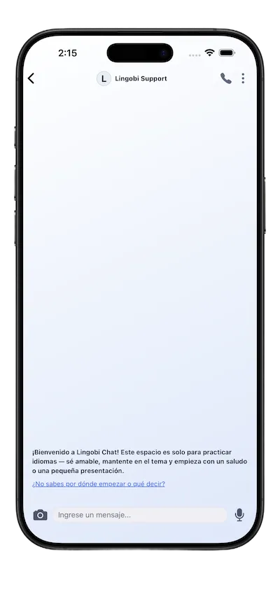 Captura de chat Lingobi