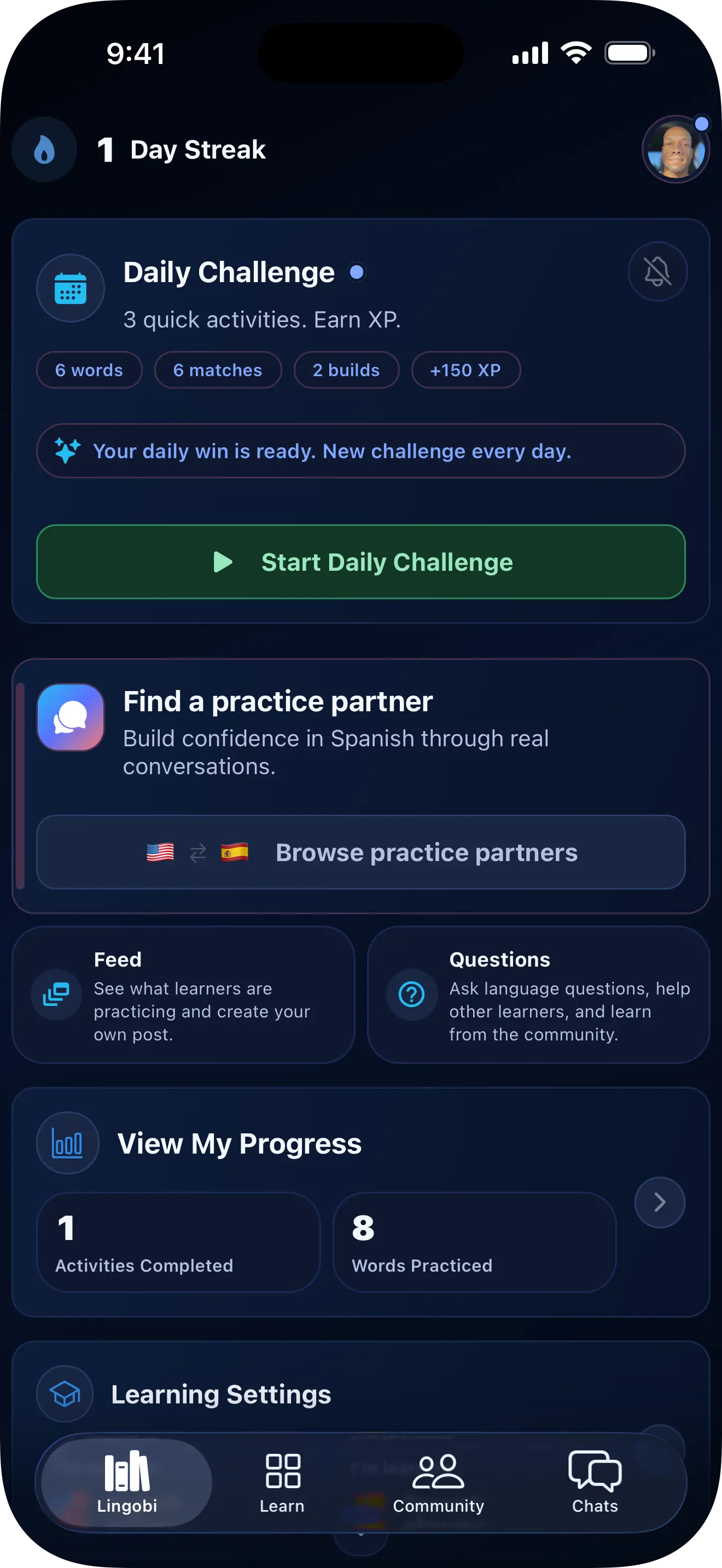 Lingobi app preview