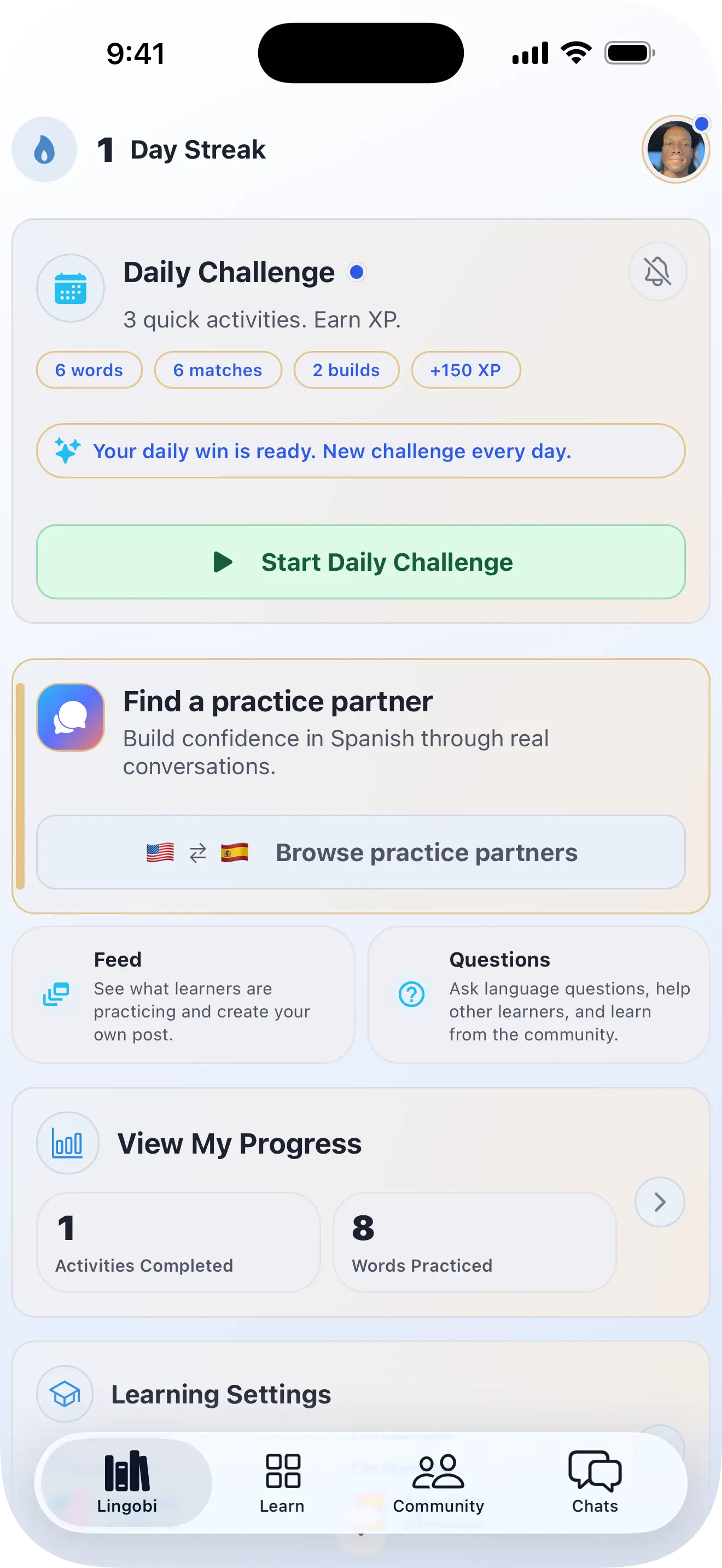 Lingobi app preview