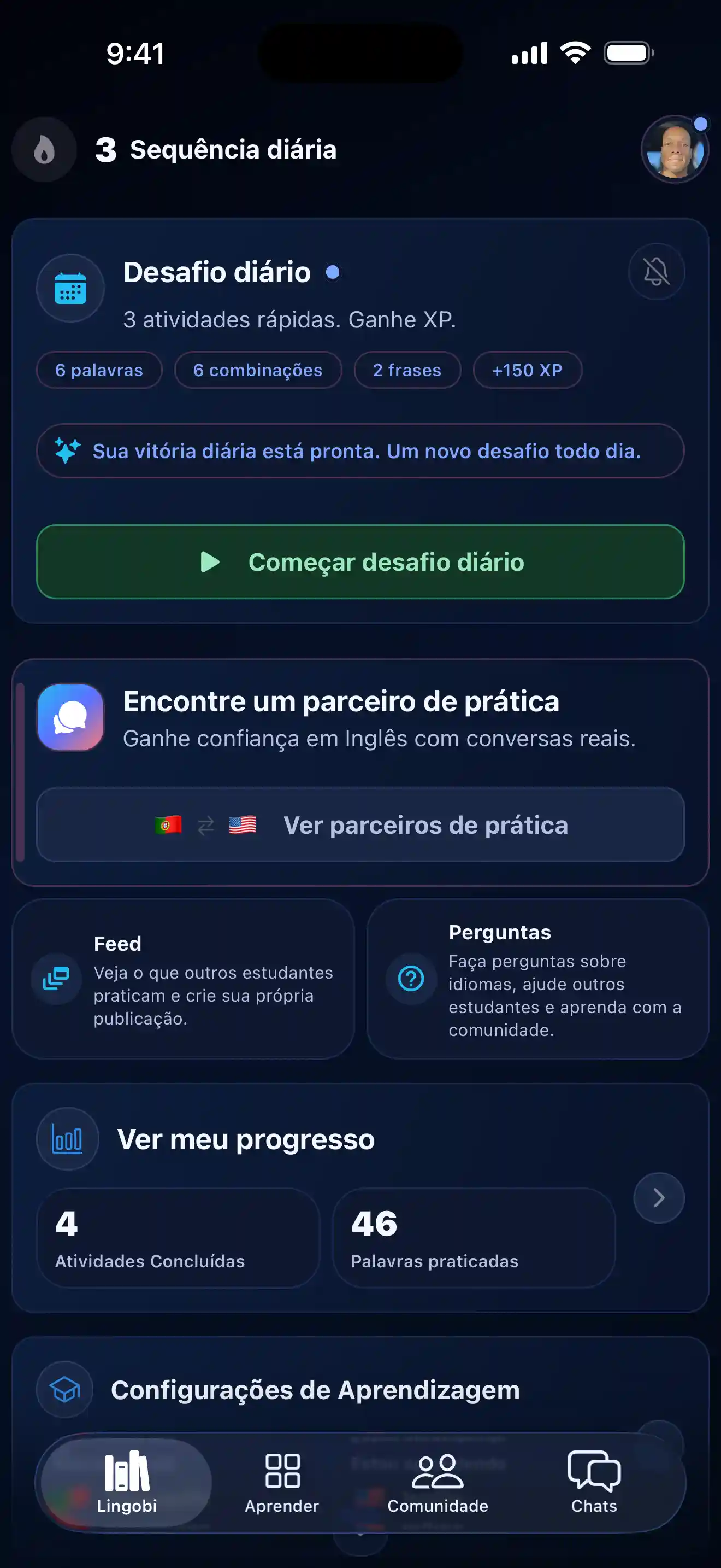 Prévia do app Lingobi